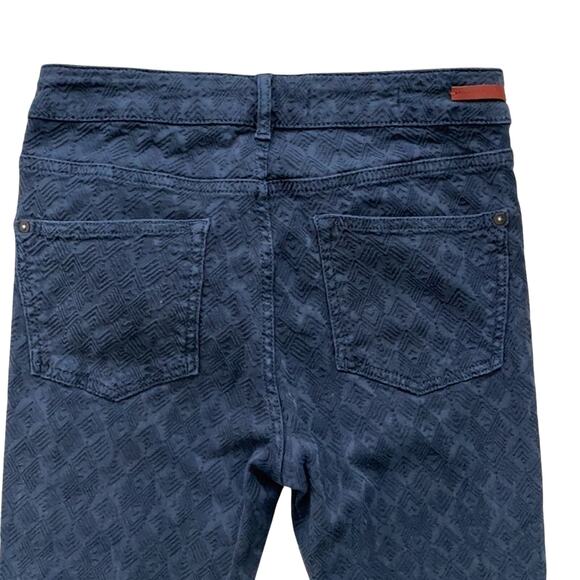 Pilcro and the Letterpress Stretch Skinny Pants Script Textured Navy Women’s 27 - Picture 5 of 7